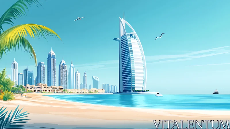 Burj Al Arab's Iconic Silhouette Anchors Coastal Dubai Skyline Vista