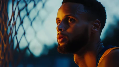 Side-lit basketball portrait captures dramatic dusk rim lighting