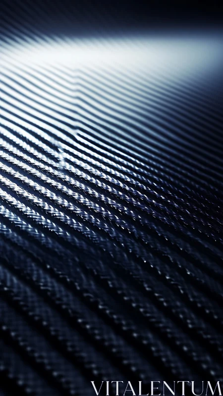 Carbon fiber surface with directional light reflections.