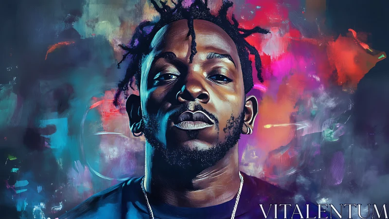 Bold portrait in neon storm, where color meets confidence.