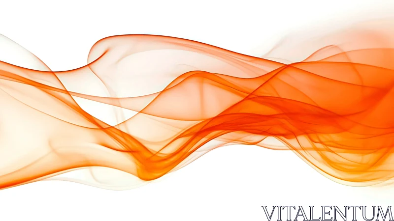 Translucent orange energy waves form fluid abstract motion