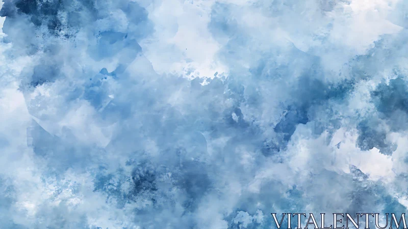 Diffuse blue watercolor cloud field with layered opacity gradients
