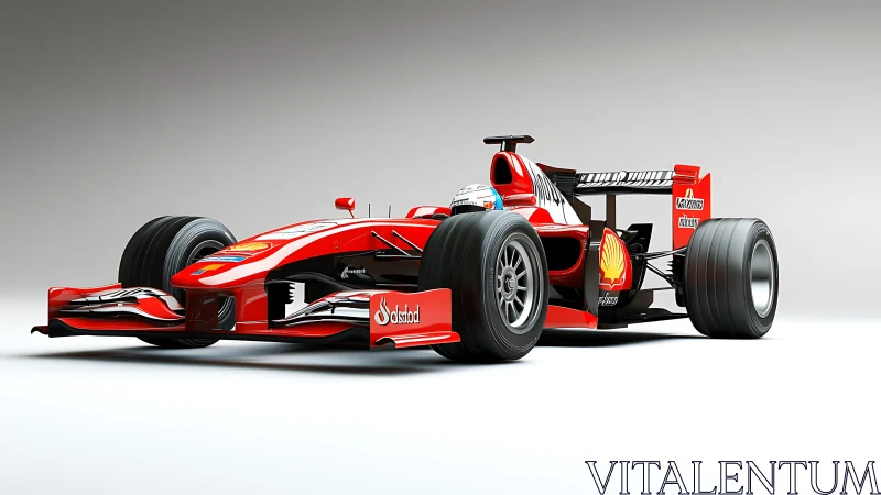 Red Formula race car showcases aerodynamic bodywork precision.