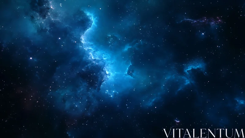 Nebula tides swirl through starlit midnight oceans of space.