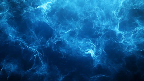 Electric Blue Energy Abstract Background with Ethereal Swirls.