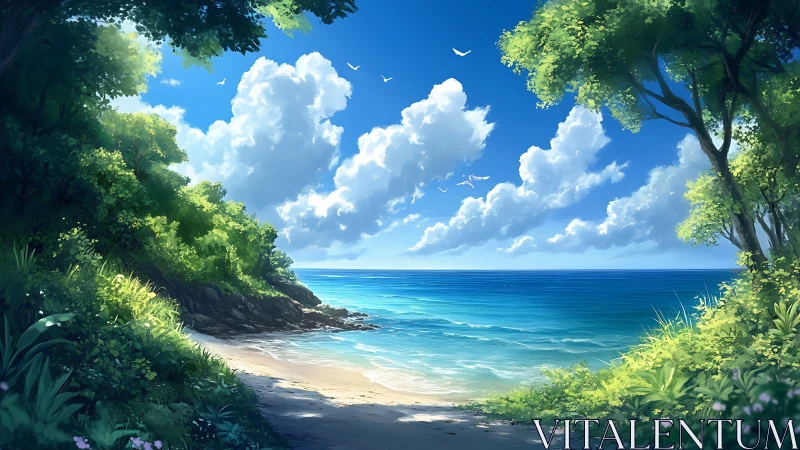 Emerald Cove Reverie: Where Jungle Meets Sapphire Waters.