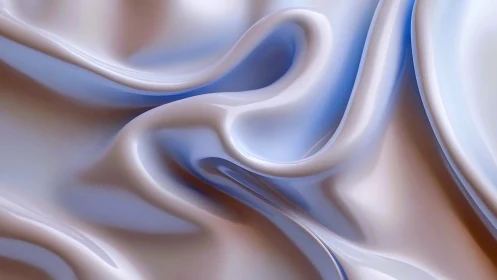 Specular satin folds with fluid, pearlescent reflectance mapping.