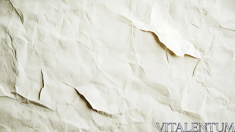 Crumpled off white paper surface with subtle torn folds.