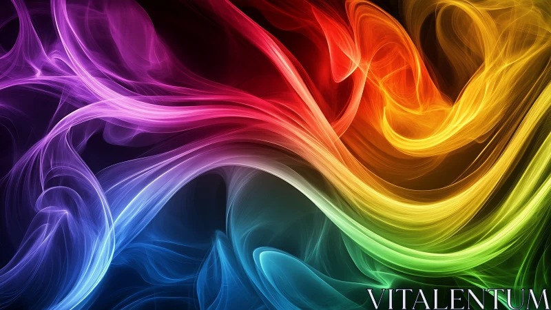 Vibrant multicolor light waves in abstract flowing motion.