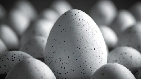Single speckled egg in shallow depth of field macro focus