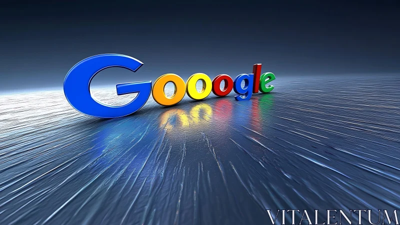 Bold Google letters glow over a sleek, reflective surface
