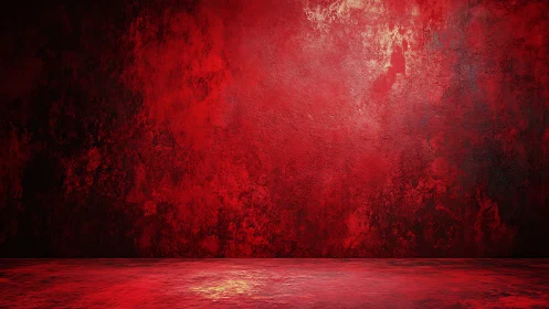 Crimson textured backdrop with empty studio floor space.