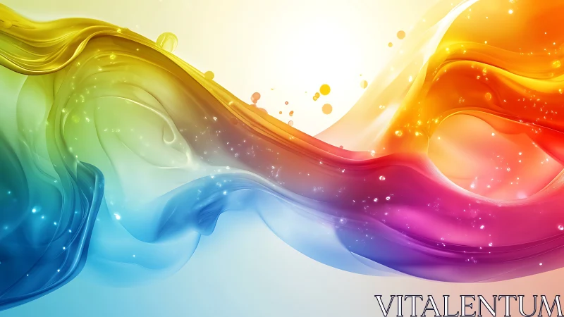 Curved chromatic waveforms in luminous digital abstraction.