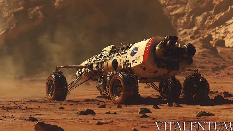 Dust hungry rover prowls the rust colored Martian silence