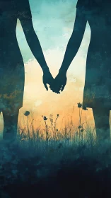 Hands Held Through Landscape Portal Composition.