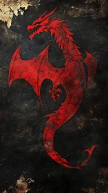 Red dragon sigil blazes against a scorched, battle-worn wall