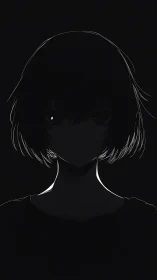 Softly lit anime silhouette holding quiet, moody mystery.
