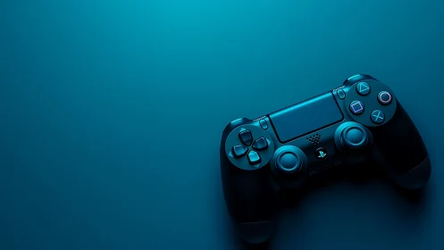 PlayStation 4 DualShock Controller in Cyan Ambient Lighting