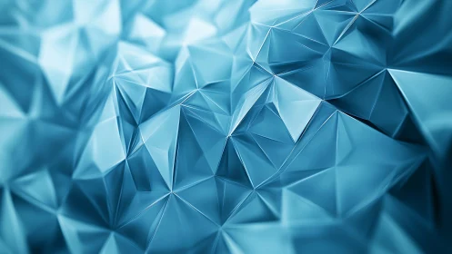 Prismatic glacier folds in shimmering blue geometry bloom.