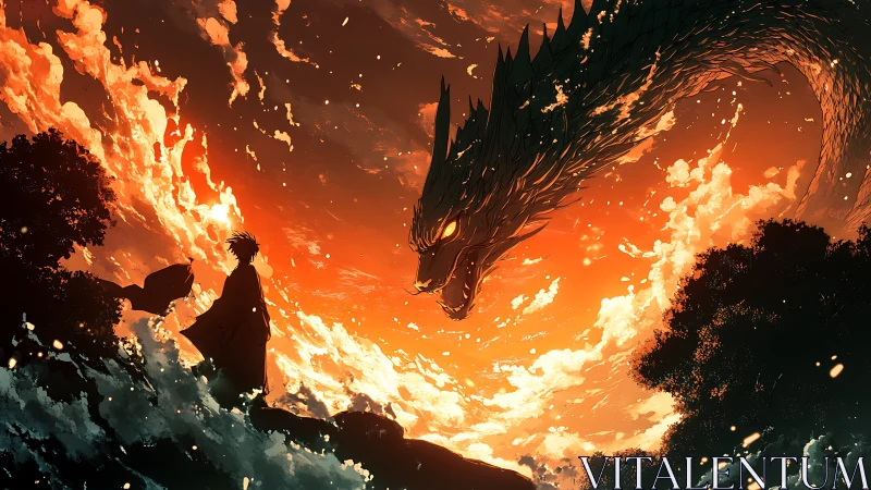 Dragonfire dusk duel crowns the sky with molten stormlight.