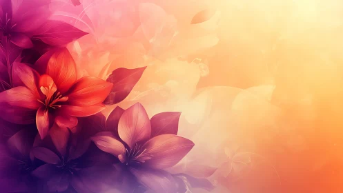 Luminous Floral Gradient with Ethereal Botanical Forms.