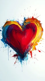 Luminous Heart Bursts with Radiant Color Explosion.