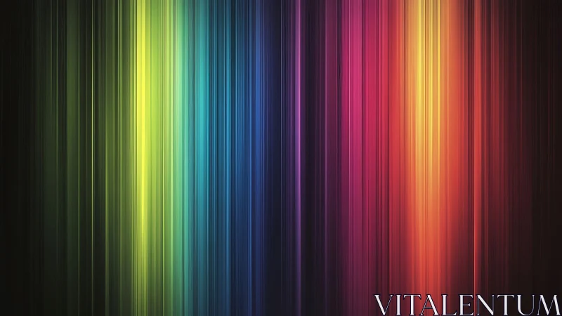 Vertical neon spectrum bands form a kinetic chromatic gradient