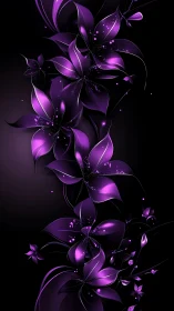 Luminescent Floral Forms Against Dark Background