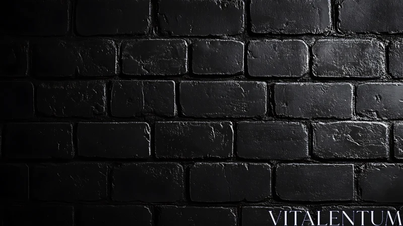 Black brick wall texture with dramatic low key lighting.