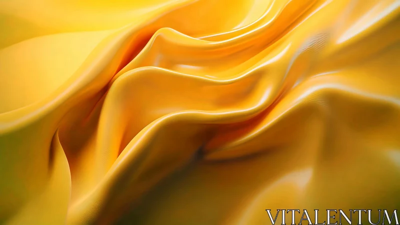 Golden satin folds curve in fluid abstract surface study.