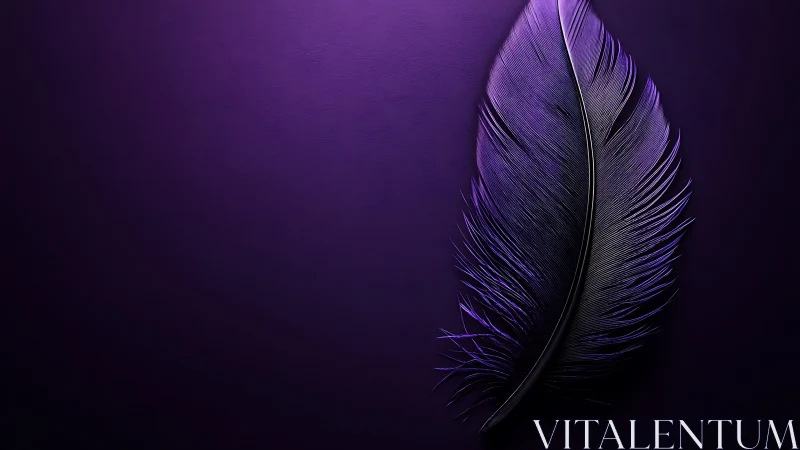 Midnight feather glows softly on deep violet silence.
