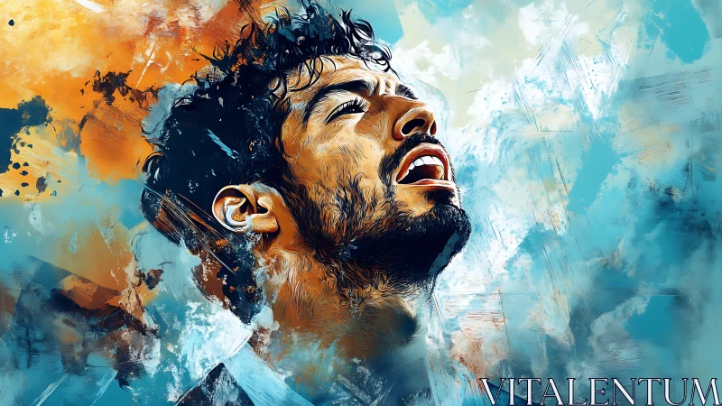 Color-swept portrait captures a man in an emotional breath