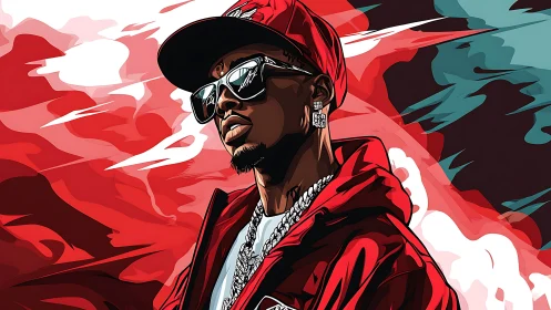 Bold hip hop portrait radiates confidence and street style