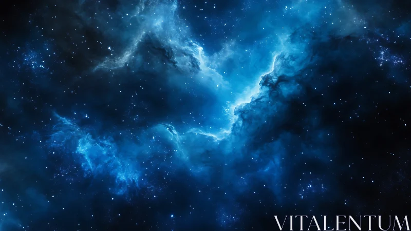 Gentle blue nebula clouds swirling through quiet starlight.