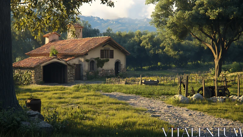 Sunlit country cottage welcomes quiet moments in nature