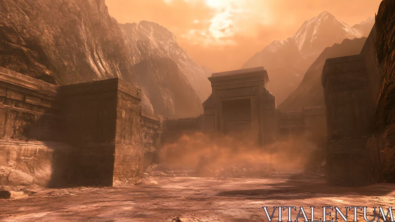 Sunlit desert ruins welcoming curious wanderers home.