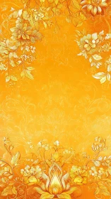 Golden Floral Mandala Bloom Radiates Warmth and Spiritual Harmony