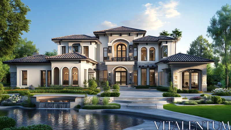 Sunlit villa stages a serene lakeside symphony of arches