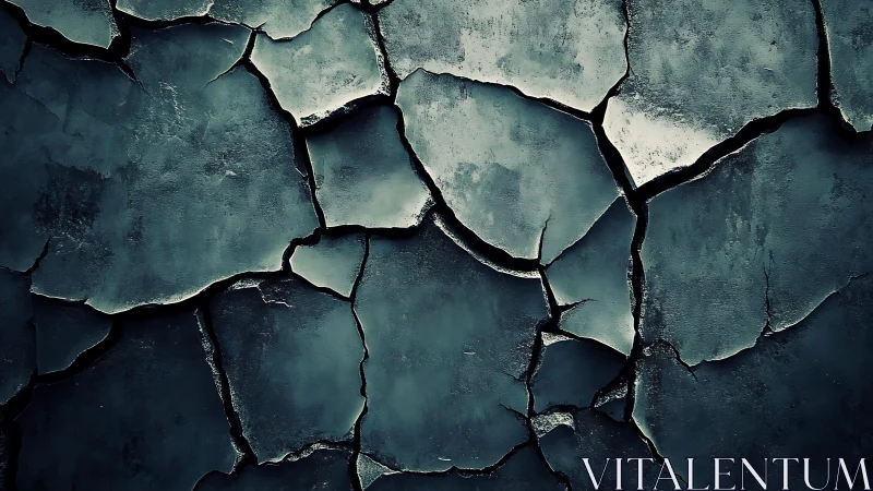 Cracked Concrete Surface Close-Up in Moody Artistic Style.
