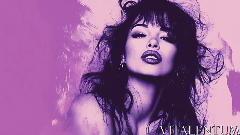 Bold violet portrait captures fierce feminine confidence