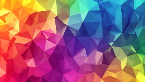 Prismatic low poly gradient forms vivid geometric color field