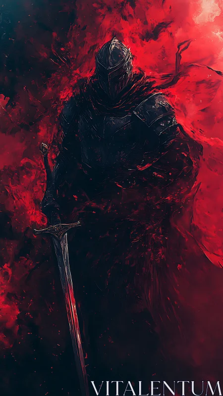 Bloodfire knight rises within a storm of living scarlet flame.