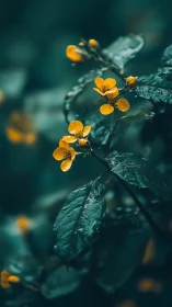 Yellow Buttercup Blossoms with Hydrophobic Leaf Surfaces.