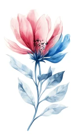Luminous Blossom: Pink Petals Dance with Azure Stem.