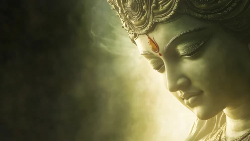 Gentle golden goddess portrait in quiet morning light.