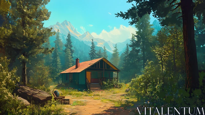 Mountain Refuge: A Cozy Cabin in the Forest.