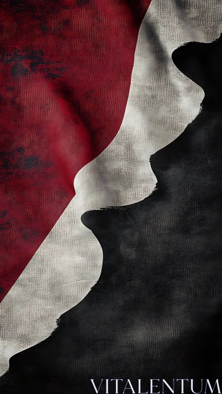 Textured tricolor fabric waves form bold abstract divide