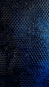 Hexagonal mesh gradient with deep blue optical reflections.