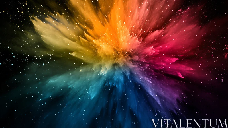 Radiant cosmic color burst blooming across deep space.
