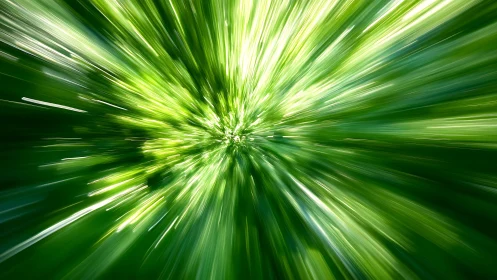Radiant Green Burst Abstract With Motion Blur Effect.